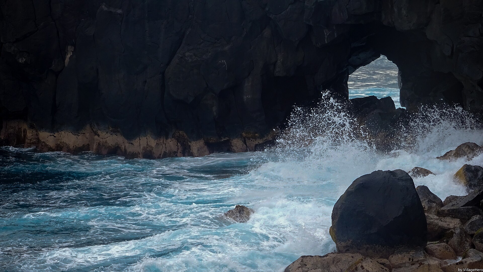 La côte du Cap Méchant, vue depuis le haut.