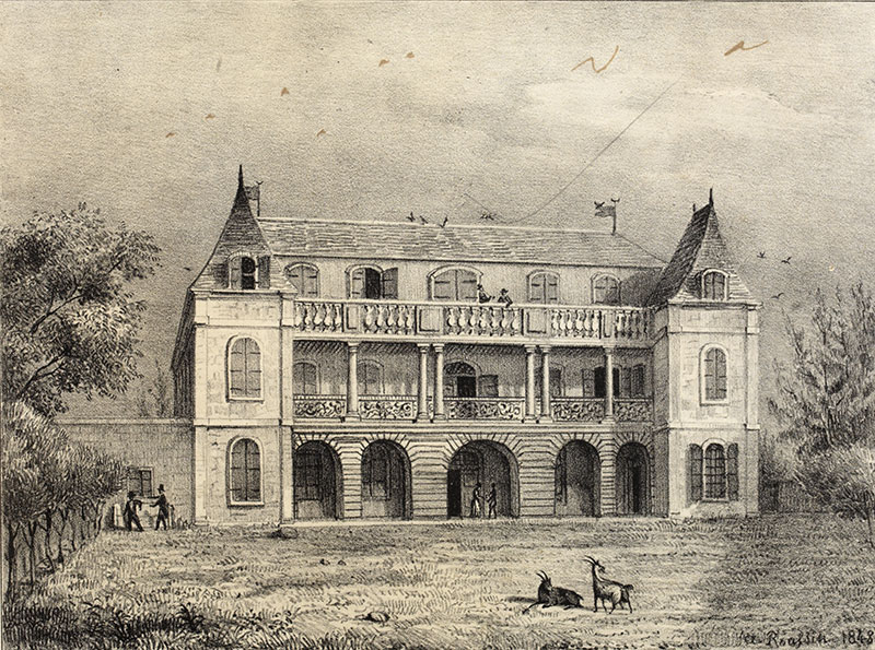 Vue ancienne du Gol, gravure de Roussin.