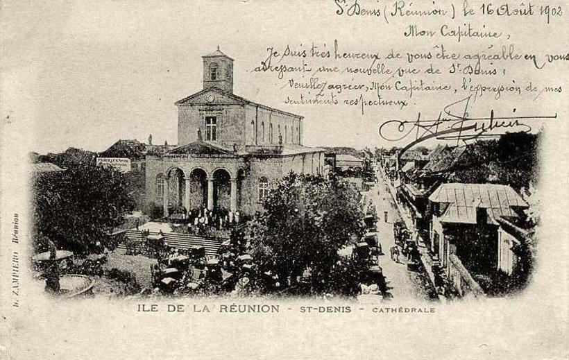 La cathédrale de Saint-Denis sur une carte postale de 1902.
